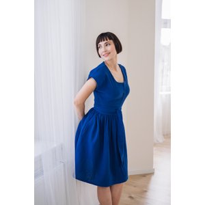 Mušelínové šaty Olivie propínací královsky modré Velikost: XL