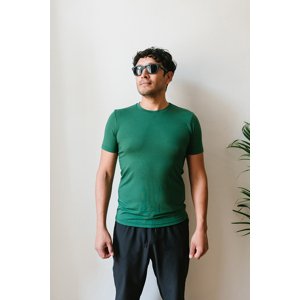 Bambusové tričko Adam tmavě zelené s krátkým rukávem Velikost: L