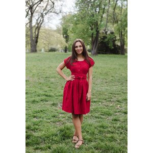 Mušelínové šaty Olivie propínací červené Velikost: XL