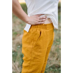 Lněné kalhoty Nadine žluté Velikost: XL