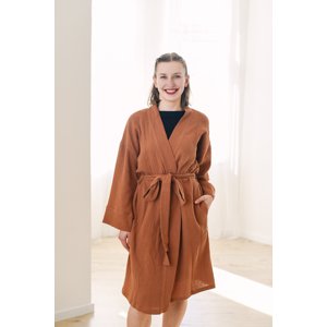 Mušelínový župan/kimono kabátek hnědý Velikost: M/L