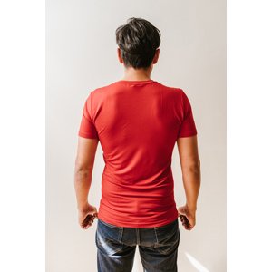 Bambusové tričko Adam tmavě červené s krátkým rukávem Velikost: M