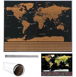 Malatec Mapa světa - stírací los s vlajkami