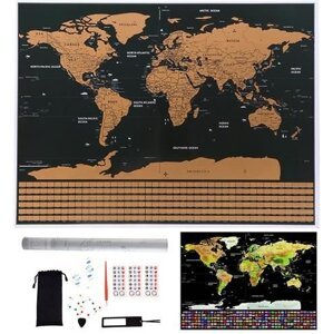 Malatec Mapa světa - stírací los s vlajkami + doplňky