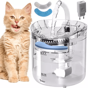Purlov Fontánka pro psa/kočku s filtrem, 2 režimy proudění vody, transparentní, kapacita 2000ml