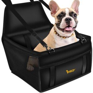 Autosedačka pro psa Purlov 20973, voděodolná, s nastavitelnými popruhy a kapsou na zip, 40x40x32 cm
