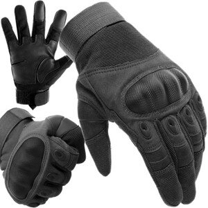 Trizand Taktické dotykové rukavice L - černý nylon, odolné proti oděru, s nastavitelnými manžetami