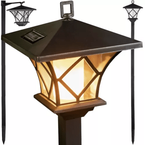 Gardlov Solární Zahradní Lampa - Lucerna s Efektem Plamene, Teplá Bílá, ABS/Hliník/Železo, 57-155 cm