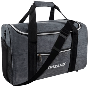 Trizand Cestovní taška do příručního zavazadla, šedá, 600D polyester, 40x25x20 cm