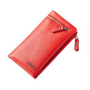 Elegantní Dámská Peněženka Classy Red, Červená, Imitace Kůže, 18x9.5x2 cm