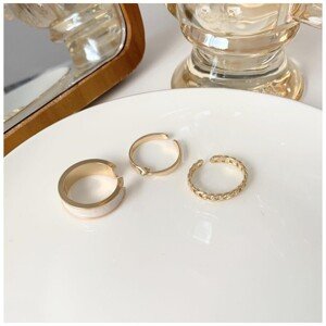 Sada 3 zlatých prstenů PE62, bez niklu a chromu, z umělého materiálu