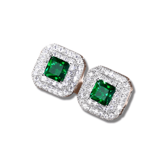 Náušnice Diana zelená - Náušnice s krystaly