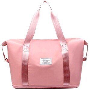 Příruční cestovní taška do letadla, růžová, nylon, 56x30 cm s dvojitým dnem