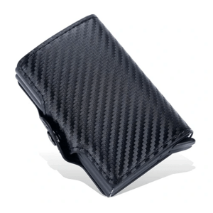Camerazar Elegantní pánská peněženka z ekokůže s ochranou proti krádeži, černá, 7x10x2.5 cm