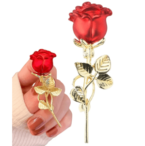 Camerazar Romantický brož ve tvaru růže, elegantní špendlík, zlatá barva, kovový materiál