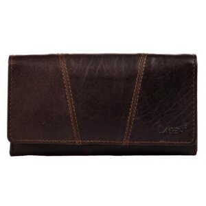 Dámská kožená dlouhá peněženka PWL 388/T tmavě hnědá