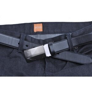 Pánský kožený pásek černý 35-020-1PS-60 105 cm