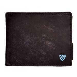 Pánská kožená peněženka 513-4241 jeans black - modré logo