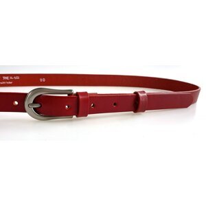 Dámský kožený úzký pásek 178-93 červený 85 cm