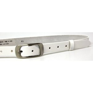 Dámský úzký kožený pásek  173-00 bílý 85 cm