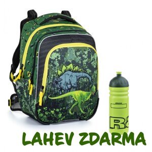 Chlapecký školní batoh s dinosaurem BETA 22 D + zelená lahev