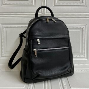 Menší kožený batoh 5640 černý