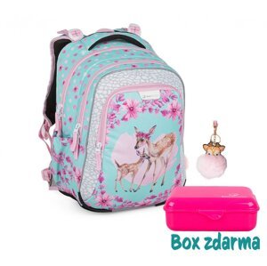 Dívčí lehký školní batoh do 1. třídy LUMI 23 A - Srnka a koloušek