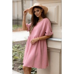 Mušelínové šaty Candella dusty pink Velikost: UNI