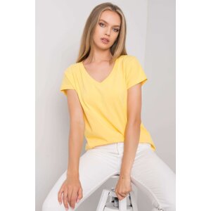 BASIC FEEL GOOD Dámské tričko s výstřihem Ariel žluté Velikost: XL