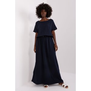 RELEVANCE Dlouhé bavlněné šaty Jasmine navy blue Velikost: UNI